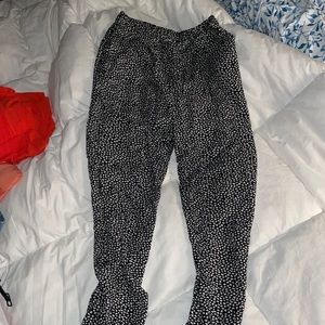 Black and white cotton joggers